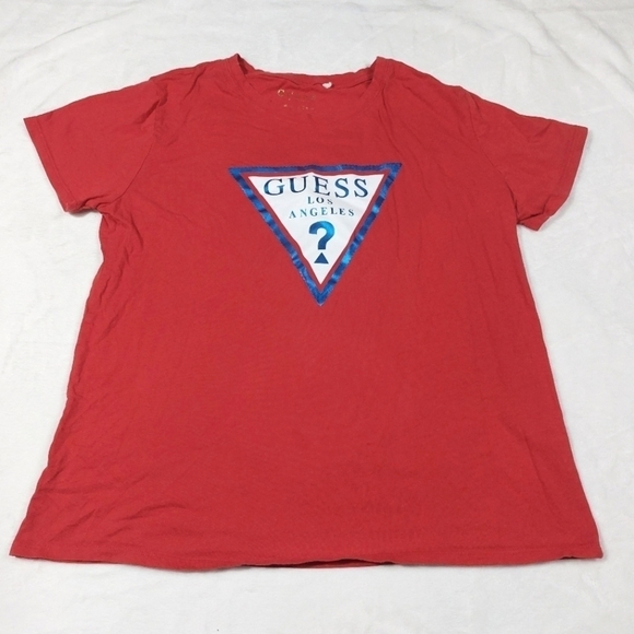 GUESS LOS ANGELES WOMEN'S RED T-SHIRT SIZE LARGE - Picture 1 of 8
